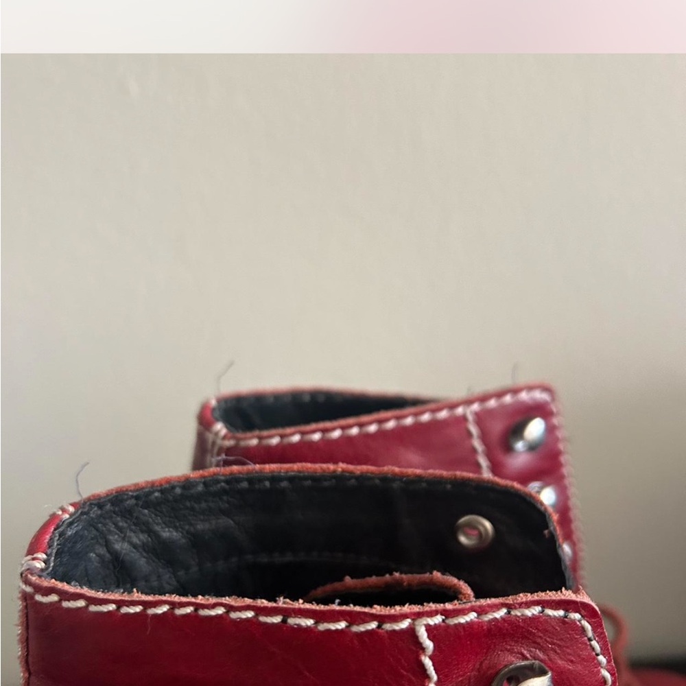 Jeffrey Campbell Red Lace Up Platform Boots - Picture 4 of 5